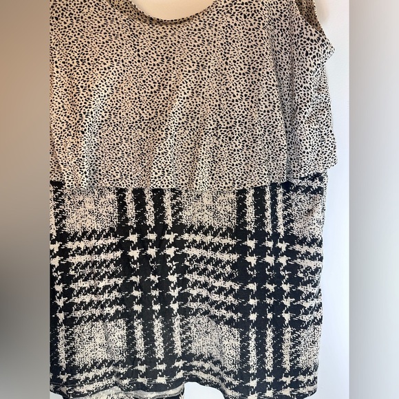 Silence + noise leopard print lace ruffle layered tank top size M - Picture 10 of 16